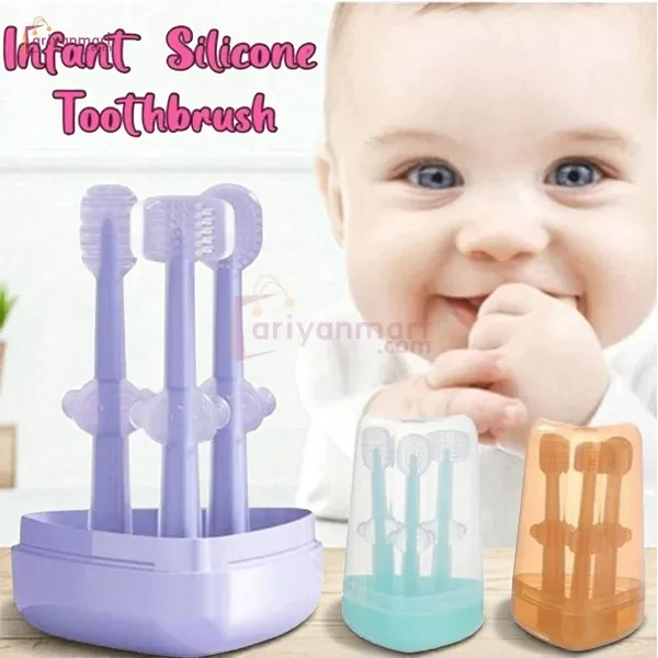 Baby Teeth Oral Care Silicone Toothbrush Set