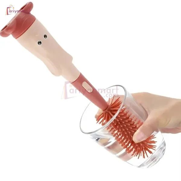 3Pcs Baby Bottle Brush Set 3 in 1 Silicone Baby Bottle Cleaner Pacifier Brush with Stand Portable Straw Glass Cup Cleaner Brush