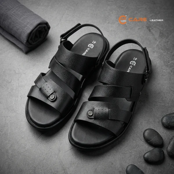 Ariyan mart Men's Black Casual Sandals (SB31)