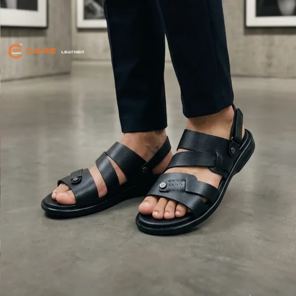 Ariyan mart Men's Black Casual Sandals (SB31)