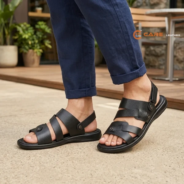 Ariyan mart Men's Black Casual Sandals (SB31)