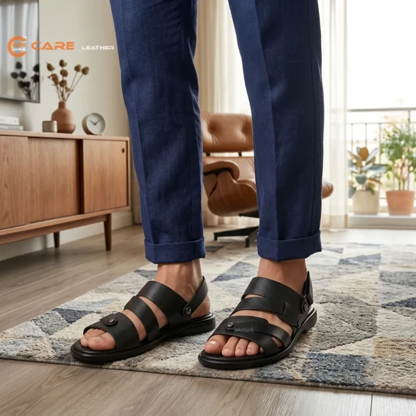 Ariyan mart Men's Black Casual Sandals (SB31)