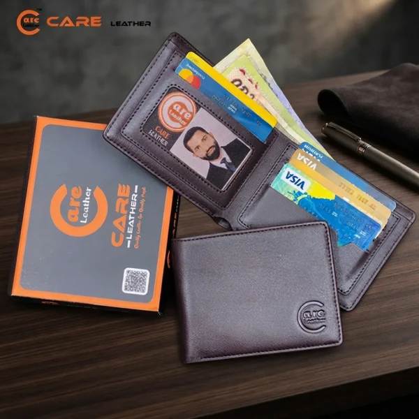 Genuine Care Leather Bi-Fold Wallet Chocolate SW14