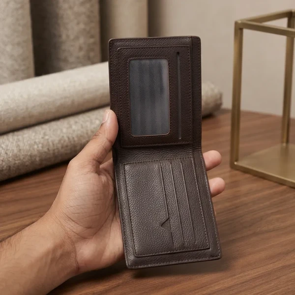 Genuine Care Leather Bi-Fold Wallet Chocolate SW14