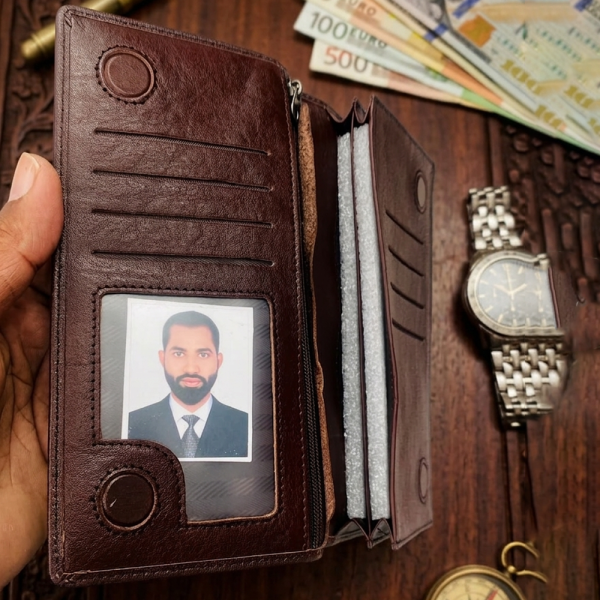 Cae Leather Double Chamber M2c Mobile Ziper Wallet
