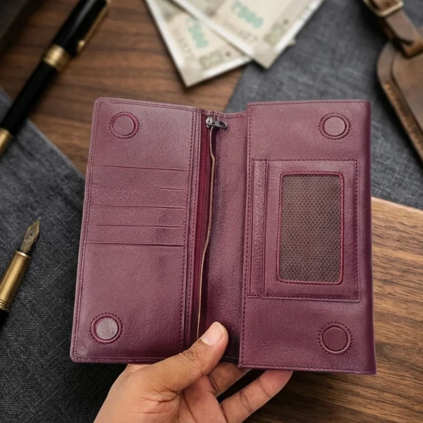 Cae Leather Aura Series Long Wallet M1c Zipper Wallet