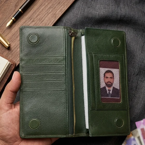 Cae Leather Aura Series Long Wallet M1g Zipper Wallet