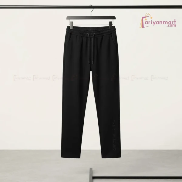 ARIYAN MART Men's Premium Knit Sports Trouser Black PU