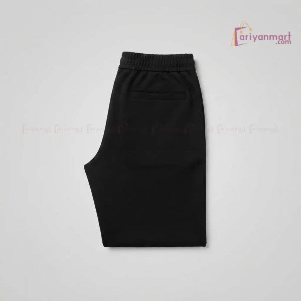 ARIYAN MART Men's Premium Knit Sports Trouser Black PU